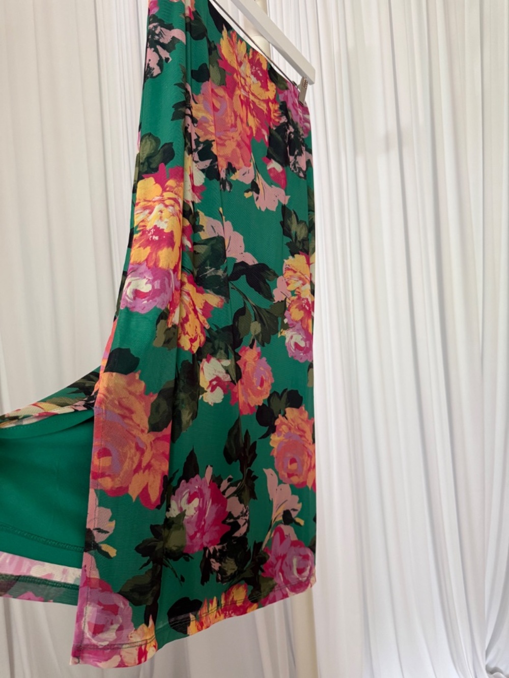IMAN Global Chic Floral Mesh Midi Skirt L NWOT Lined Pull-On - Picture 5 of 16